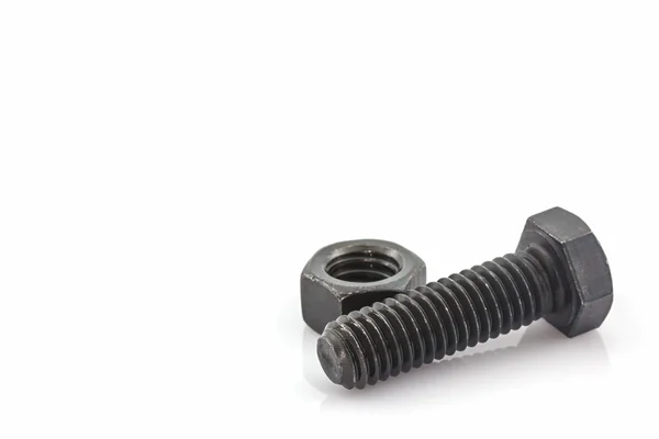 Closeup metal screw, bolt and nuts. — Stock Photo, Image