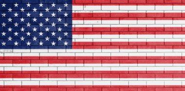Amerika Birleşik Devletleri bayrağı boyalı. 