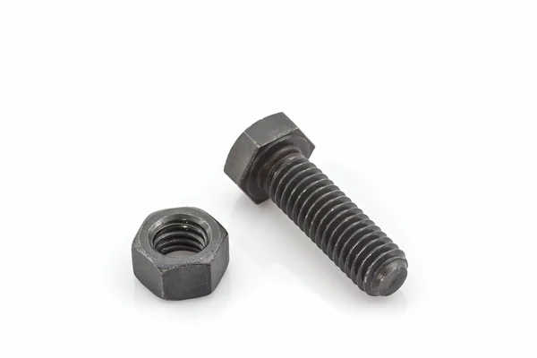 Closeup metal screw, bolt and nuts. — Stock Photo, Image