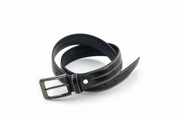 Black leather belt for men. — Stock Photo, Image