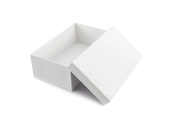 White shoe box on white background with clipping path. — Stock Photo, Image