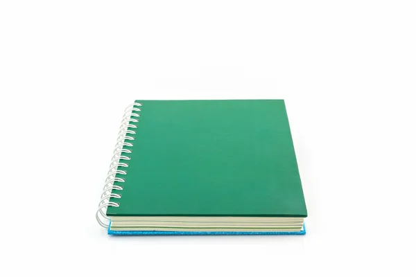 Caderno espiral verde . — Fotografia de Stock