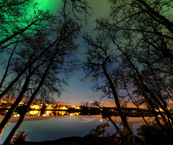 Le luci polari in Norvegia — Foto Stock