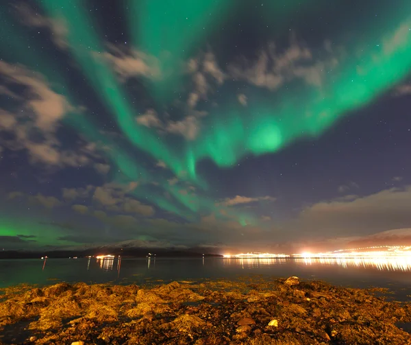 Le luci polari in Norvegia — Foto Stock