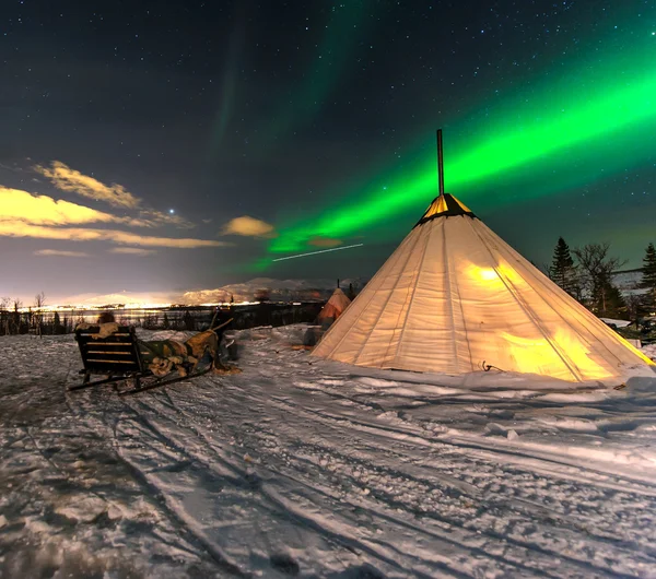 Norveç Kutup ışıkları — Stok fotoğraf