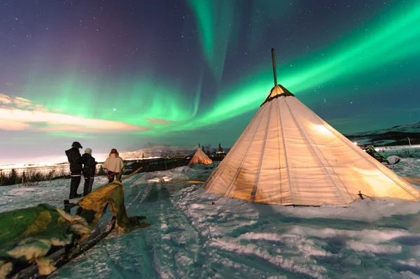 Zorze polarne w Norwegii — Zdjęcie stockowe