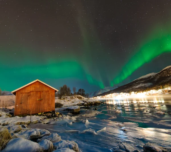 De polar lichten in Noorwegen — Stockfoto