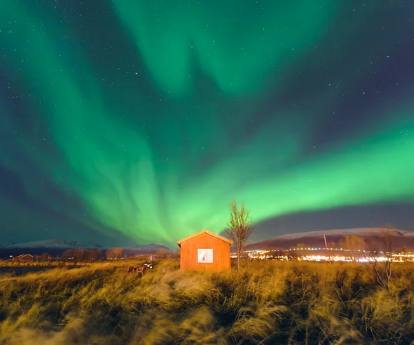 Norveç Kutup ışıkları — Stok fotoğraf