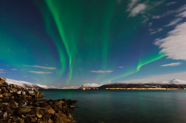 As luzes polares na Noruega — Fotografia de Stock