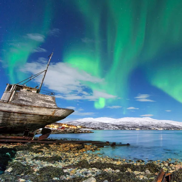 Zorze polarne w Norwegii — Zdjęcie stockowe