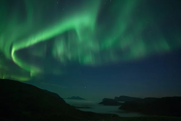 .Le luci polari in Norvegia — Foto Stock