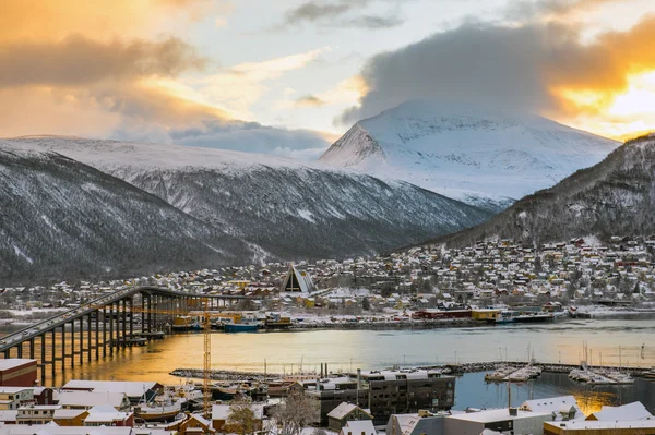 Panoramatický pohled na Tromso, Norsko — Stock fotografie