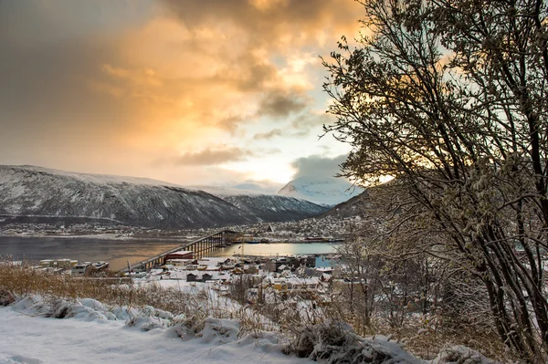 Panoramiczny widok na Tromso, Norwegia — Zdjęcie stockowe