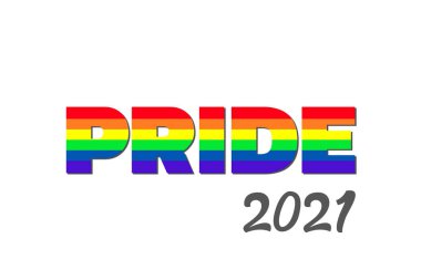 Igbt homoseksüel bayrağının renkleri eşcinsellik gururu kavramının 2021 yılı konseptiyle illüstrasyon