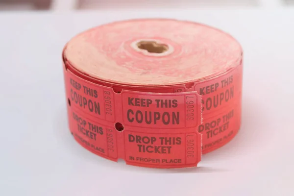 roll of tickets or coupons for raffle or concert