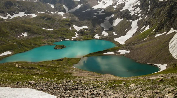 View Imereti Lake Height Mountain Peak Blue Lake Surrounded Mountains — Stock Photo, Image