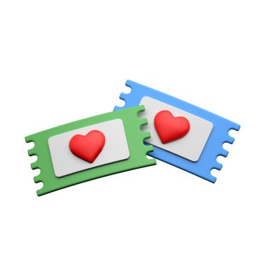 Modern and beautiful vector design of love ticket