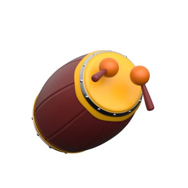 Geleneksel Ramazan 'ı sembolize eden 3 boyutlu davul simgesi uyan