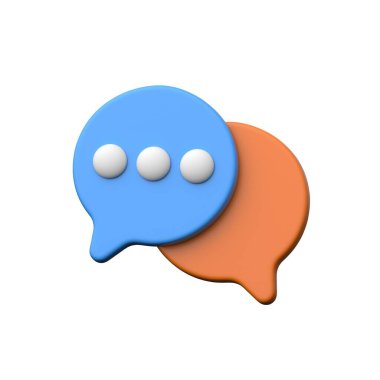 İletişim ve sosyal uygulamalar için 3B sohbet mesajı baloncukları.