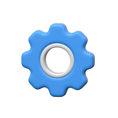 Yapılandırma ve kontrol araçları için 3B ayar dişli simgesi.