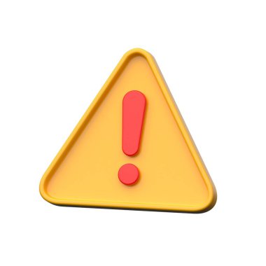 Dikkat, hata ve dikkat iletileri için 3B uyarı simgesi.