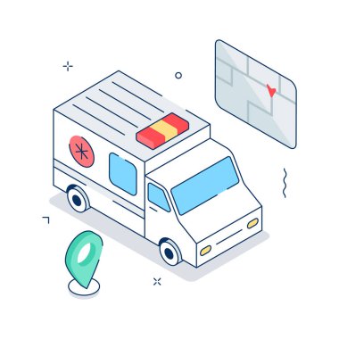 Isometric emergency ambulance tracking interface for rescue monitoring and hospital routing