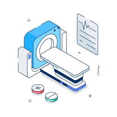 Take your hands on this amazing isometric illustration of mri scanner