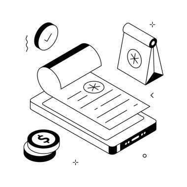 Grab this amazing isometric illustration of medicine bill in modern style