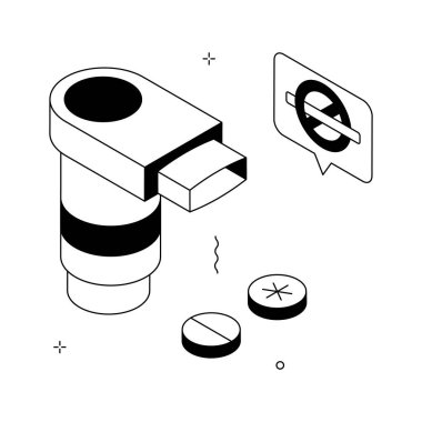 Take a look at this amazing illustration of inhaler in isometric style
