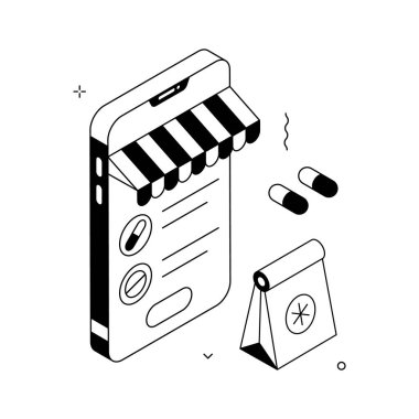 Take a look at this amazing isometric illustration of online pharmacy