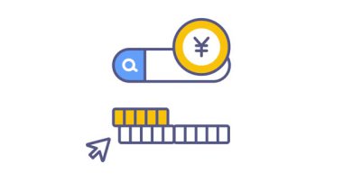 Finansal, araştırma, iş, kaliteli vektör illüstrasyon video konsepti. düz çizgi simgesi görüntü sembolü.