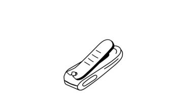 Tırnak makasının basit bir canlandırma simgesi, tımar malzemeleri için mükemmel.