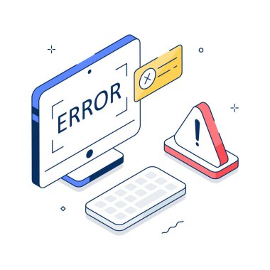 Take a look at this amazing isometric illustration of error message