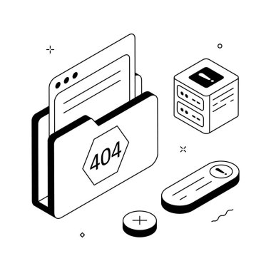 Isometric illustration of 403 forbidden page showing access denied warning.