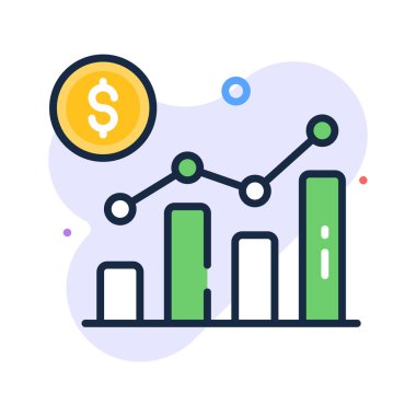 Positive business and finance growth, financial analysis icon design