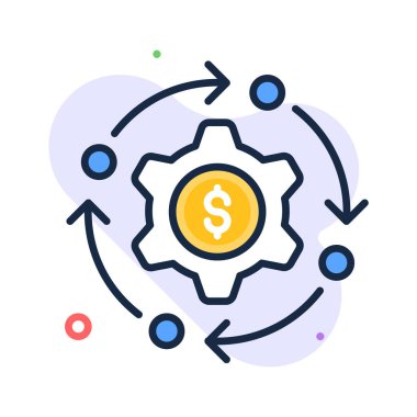 Flat line icon showing financial rotation and growth, ready to use vector