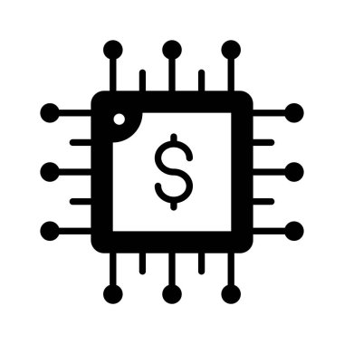 glyph icon representing AI technology in business finance.