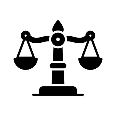 glyph scale icon representing justice, equality, and business ethics