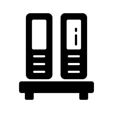 glyph icon of folders representing document organization.