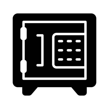 Safe locker icon symbolizing finance protection, ready to use vector