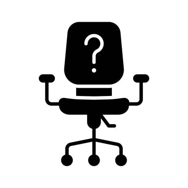 Office chair with question mark symbolizing job vacancy, trendy icon