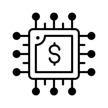 glyph icon representing AI technology in business finance.