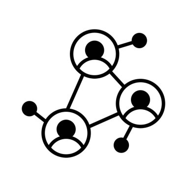 glyph network icon symbolizing collaboration and communication.