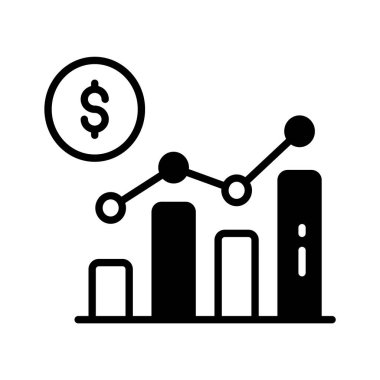 Positive business and finance growth, financial analysis icon design