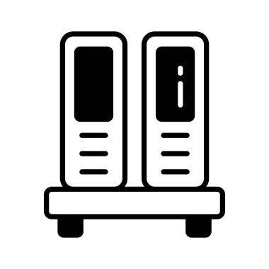 glyph icon of folders representing document organization.