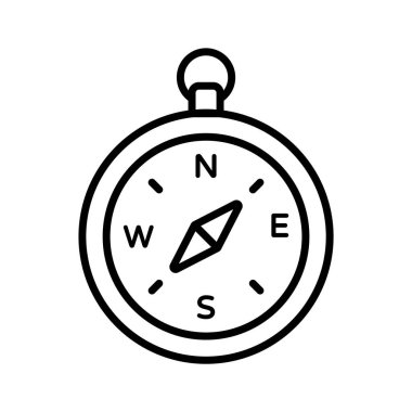 line compass icon symbolizing goal direction and planning