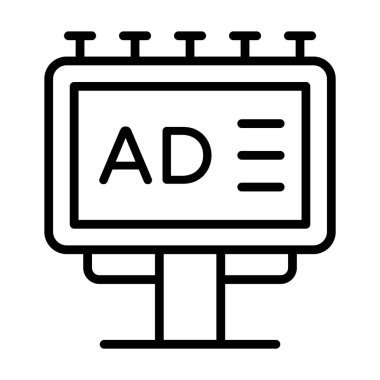 çizgi reklam panosu simgesi dijital reklam stratejisini temsil ediyor