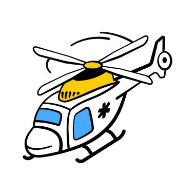 Acil tıbbi helikopter hızlı hasta taşıma ve kurtarma operasyonlarında kullanılır..