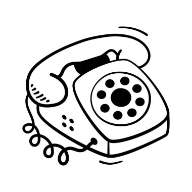 El çizimi telefon ikonu sağlık hizmetleri yardım hattını veya acil durum desteğini sembolize ediyor.