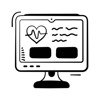 Modern tasarım tarzında bu inanılmaz sağlık monitörü ikonunu alın